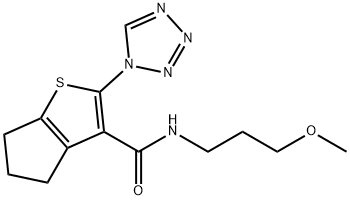 N-(3-methoxypropyl)-2-(1H-tetrazol-1-yl)-5,6-dihydro-4H-cyclopenta[b]thiophene-3-carboxamide 结构式