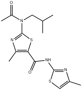 2-[acetyl(2-methylpropyl)amino]-4-methyl-N-[(2E)-4-methyl-1,3-thiazol-2(3H)-ylidene]-1,3-thiazole-5-carboxamide 结构式