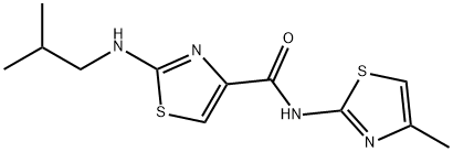 2-[(2-methylpropyl)amino]-N-[(2E)-4-methyl-1,3-thiazol-2(3H)-ylidene]-1,3-thiazole-4-carboxamide 结构式