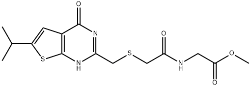 methyl N-[({[4-hydroxy-6-(propan-2-yl)thieno[2,3-d]pyrimidin-2-yl]methyl}sulfanyl)acetyl]glycinate 结构式