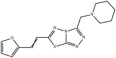 6-[2-(2-furyl)vinyl]-3-(1-piperidinylmethyl)[1,2,4]triazolo[3,4-b][1,3,4]thiadiazole 结构式