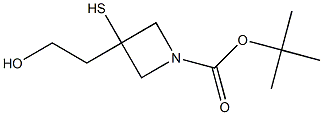 tert-butyl 3-(2-hydroxyethyl)-3-mercaptoazetidine-1-carboxylate 结构式