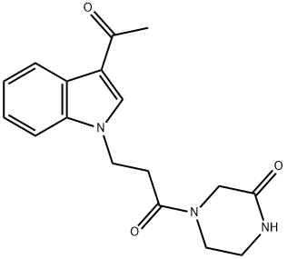 4-[3-(3-acetyl-1H-indol-1-yl)propanoyl]piperazin-2-one 结构式