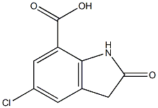 5-氯-2-氧代-1,3-二氢吲哚-7-羧酸 结构式