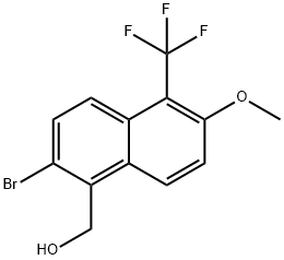 (2-Bromo-6-methoxy-5-(trifluoromethyl)naphthalen-1-yl)methanol 结构式