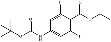 ethyl N-BOC-3,5-difluoroaniline-4-carboxylate 结构式
