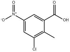 3-氯-2-甲基-5-硝基苯甲酸 结构式