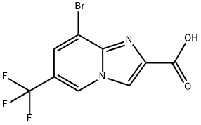 8-BROMO-6-TRIFLUOROMETHYL-IMIDAZO[1,2-A]PYRIDINE-2-CARBOXYLIC ACID 结构式