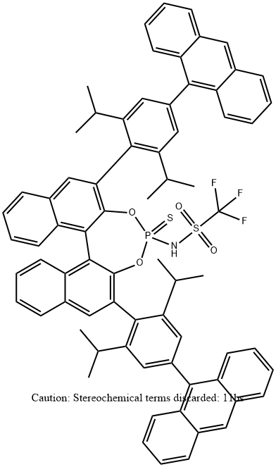 N-[(11bS)-2,6-bis[4-(9-anthracenyl)-2,6-bis(1-methylethyl)phenyl]-4-sulfidodinaphtho[2,1-d:1',2'-f][1,3,2]dioxaphosphepin-4-yl]-1,1,1-trifluoro-Methanesulfonamide 结构式
