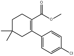 2-(4-氯苯基)-4,4-二甲基环己-1-烯-1-羧酸甲酯 结构式