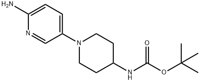 tert-butyl 1-(6-aminopyridin-3-yl)piperidin-4-ylcarbamate 结构式