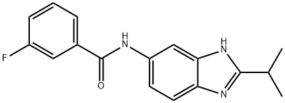 3-fluoro-N-[2-(propan-2-yl)-1H-benzimidazol-5-yl]benzamide 结构式