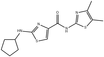 2-(cyclopentylamino)-N-[(2E)-4,5-dimethyl-1,3-thiazol-2(3H)-ylidene]-1,3-thiazole-4-carboxamide 结构式