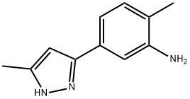 2-甲基-5-(5-甲基-1H-吡唑-3-基)苯胺 结构式