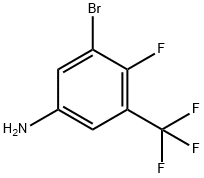 3-溴-4-氟-5-三氟甲基 - 苯胺 结构式