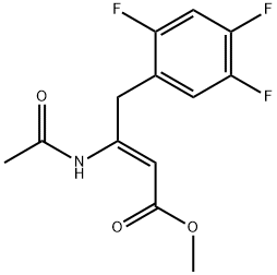 (2Z)-3-(乙酰氨基)-4-(2,4,5-三氟苯基)-2-丁烯酸甲酯 结构式