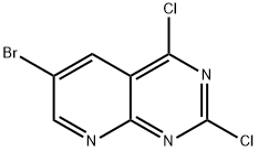 6-溴-2,4-二氯吡啶并[2,3-D]嘧啶 结构式