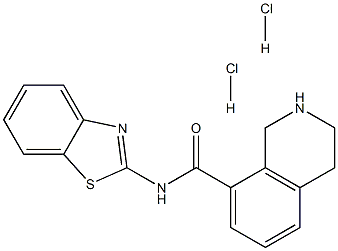 8-异喹啉甲酰胺,N-2-苯并噻唑基-1,2,3,4-四氢 - 二盐酸盐 结构式