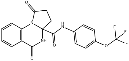 5-hydroxy-1-oxo-N-[4-(trifluoromethoxy)phenyl]-2,3-dihydropyrrolo[1,2-a]quinazoline-3a(1H)-carboxamide 结构式