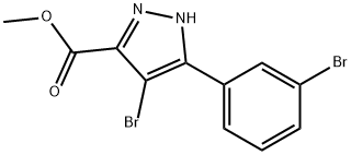 3-间溴苯基-4-溴-5-甲酸甲酯-1H-吡唑 结构式