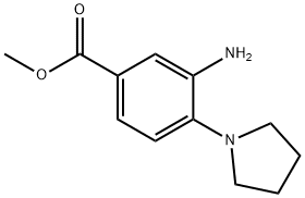 3-氨基-4-(吡咯烷-1-基)苯甲酸甲酯 结构式
