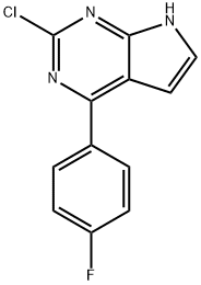 2-Chloro-4-(4-fluorophenyl)-7H-pyrrolo[2,3-d]pyrimidine 结构式