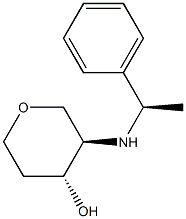 (3S,4S)-3-((S)-1-PHENYLETHYLAMINO)TETRAHYDRO-2H-PYRAN-4-OL 结构式