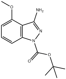 3-氨基-4-甲氧基-1H-吲唑-1-羧酸叔丁酯 结构式