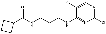 cyclobutanecarboxylic acid [3-(5-bromo-2-chloro-pyrimidin-4-ylamino)-propyl]-amide 结构式