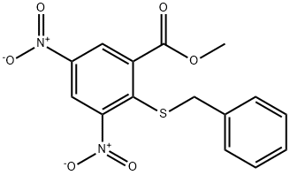 methyl 2-(benzylthio)-3,5-dinitrobenzoate 结构式