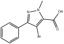 4-溴-1-甲基-3-苯基-1H-吡唑-5-羧酸 结构式