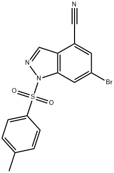 6-溴-1-(4-甲基苯磺酰基)-1H-吲唑-4-甲腈 结构式