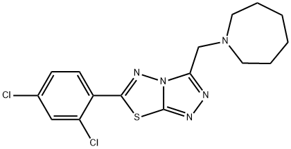 3-(1-azepanylmethyl)-6-(2,4-dichlorophenyl)[1,2,4]triazolo[3,4-b][1,3,4]thiadiazole 结构式