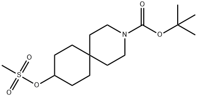 9-(甲磺酰氧基)-3-氮杂螺[5.5]十一烷-3-羧酸叔丁酯 结构式