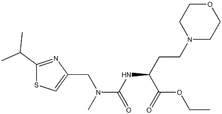 (S)-Ethyl 2-[3-(2-Isopropyl-thiazol-4-ylmethyl)-3-methylureido]-4-morpholin-4-yl-butanoate 结构式