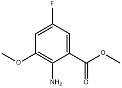 2-氨基-5-氟-3-甲氧基苯甲酸甲酯 结构式