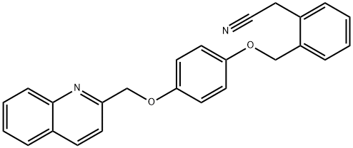2-(2-((4-(喹啉-2-基甲氧基)苯氧基)甲基)苯基)乙腈 结构式