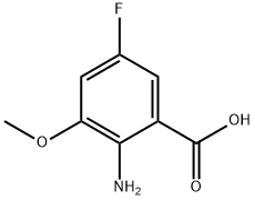 2-氨基-5-氟-3-甲氧基苯甲酸 结构式