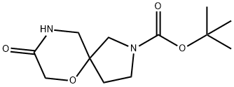 8-氧代-6-氧杂-2,9-二氮杂螺[4.5]癸烷-2-羧酸叔丁酯 结构式