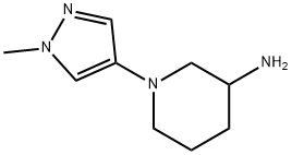 1-(1-methyl-1H-pyrazol-4-yl)piperidin-3-amine 结构式