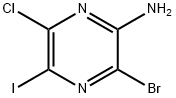 3-BROMO-6-CHLORO-5-IODOPYRAZIN-2-AMINE 结构式