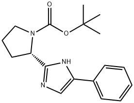 (S)-2-(5-苯基-1H-咪唑-2-基)吡咯烷-1-羧酸叔丁酯 结构式