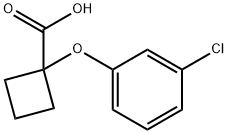 1-(3-chlorophenoxy)cyclobutane-1-carboxylic acid 结构式