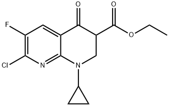 Ethyl 7-chloro-1-cyclopropyl-6-fluoro-4-oxo-1,2,3,4-tetrahydro-1,8-naphthyridine-3-carboxylate 结构式