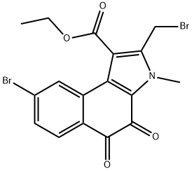 ethyl 8-bromo-2-(bromomethyl)-3-methyl-4,5-dioxo-4,5-dihydro-3H-benzo[e]indole-1-carboxylate 结构式