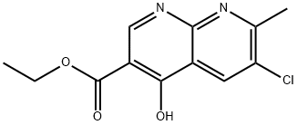 6-Chloro-7-methyl-4-oxo-1,4-dihydro-[1,8]naphthyridine-3-carboxylic acid ethyl ester 结构式