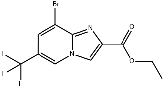 8-溴-6-(三氟甲基)咪唑并[1,2-A]吡啶-2-甲酸乙酯 结构式