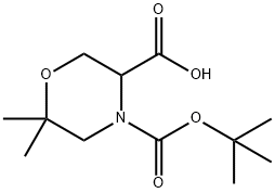6,6- 二甲基-3-羧酸4-CBZ-吗啉 结构式