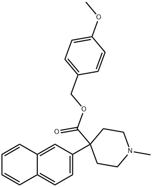 4-Methoxybenzyl 1-methyl-4-(naphthalen-2-yl)piperidine-4-carboxylate 结构式