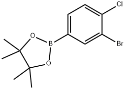2-(3-溴-4-氯苯基)-4,4,5,5-四甲基-1,3,2-二氧杂硼烷 结构式